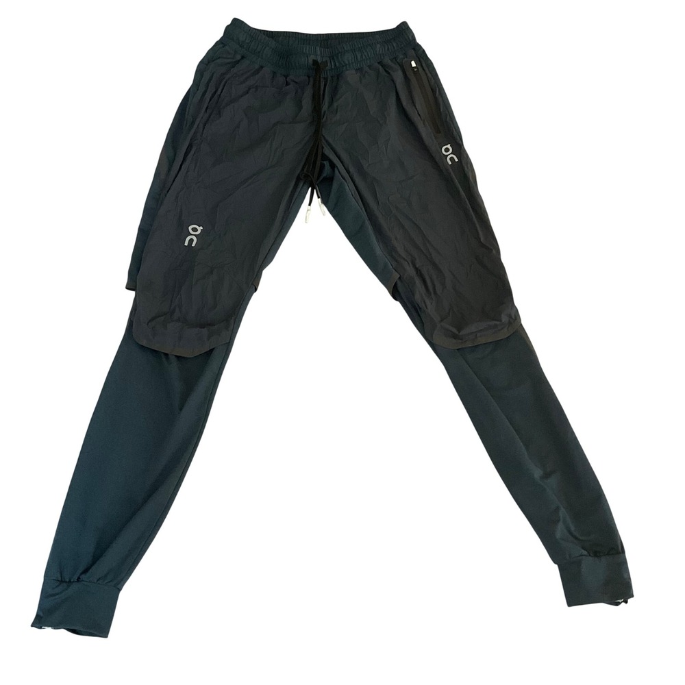 On Cloud Running Pants Mens Medium Gray Hybrid Technical Joggers Swiss
